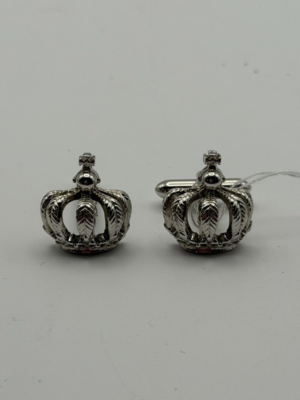 Swank Vintage Crown Cufflinks Silver Tone Royal Mens